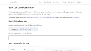 Bulk QR Code Generator | Custom colors and logo, free - QuickChart - qr code generator bulk