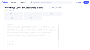 WorkKeys Level 6: Calculating Rates Flashcards - Quizlet - min per manufacturer