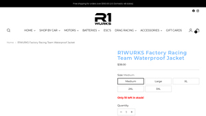 R1WURKS Factory Racing Team Waterproof Jacket - waterproof raincoat factory
