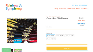 Over-Run 3D Glasses - Rainbow Symphony - 3d glasses bulk