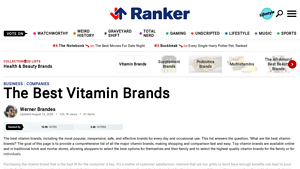Best Vitamin Brands | Top Manufacturers of Vitamins - Ranker - best vitamin manufacturer