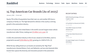14 Top American Car Brands [As of 2025] - RankRed - name a us car manufacturer