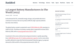 13 Largest Battery Manufacturers In The World [2025] - lithium ion battery manufacturer