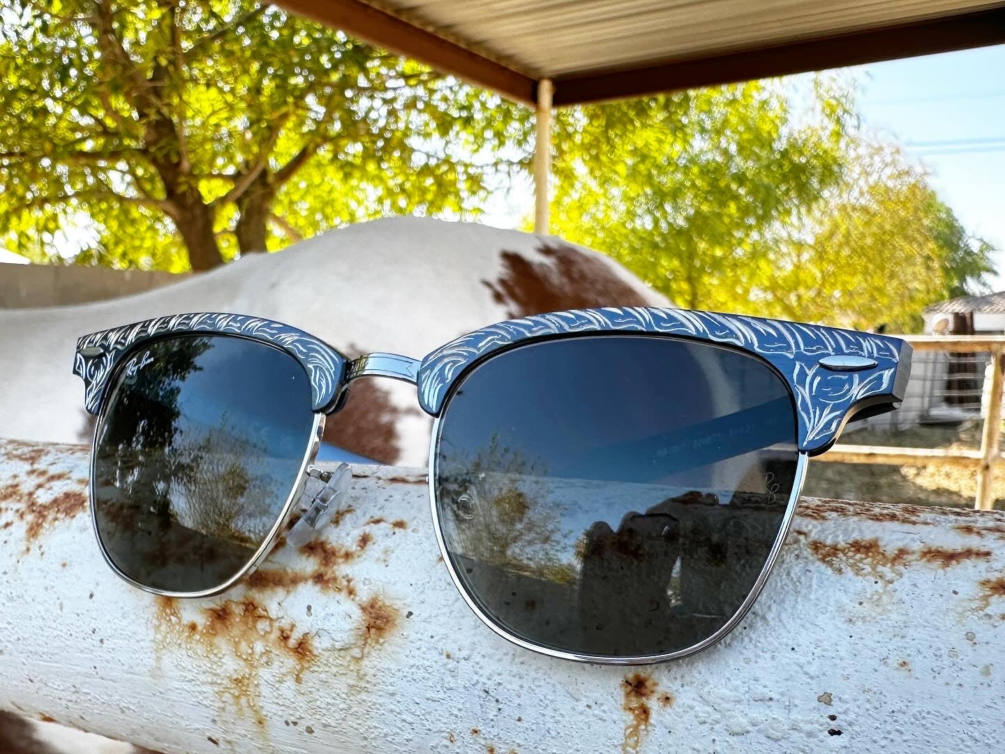 A relevant stock photo of ray ban clubmaster custom in a typical setting.