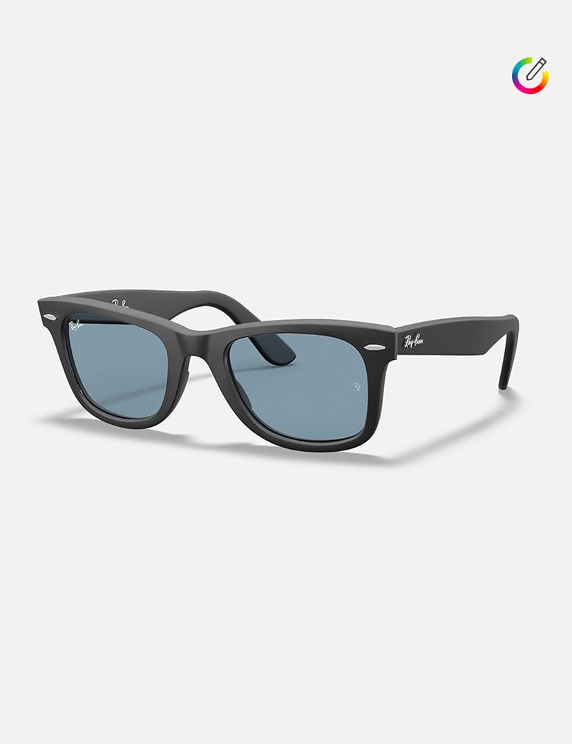 A relevant stock photo of ray ban sunglasses custom in a typical setting.