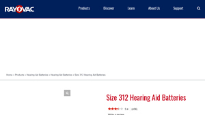 Size 312 Hearing Aid Batteries - Rayovac - hearing aid batteries bulk