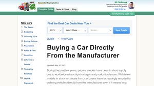 Buying a Car Directly From the Manufacturer - RealCarTips.com - can you buy a car from the manufacturer