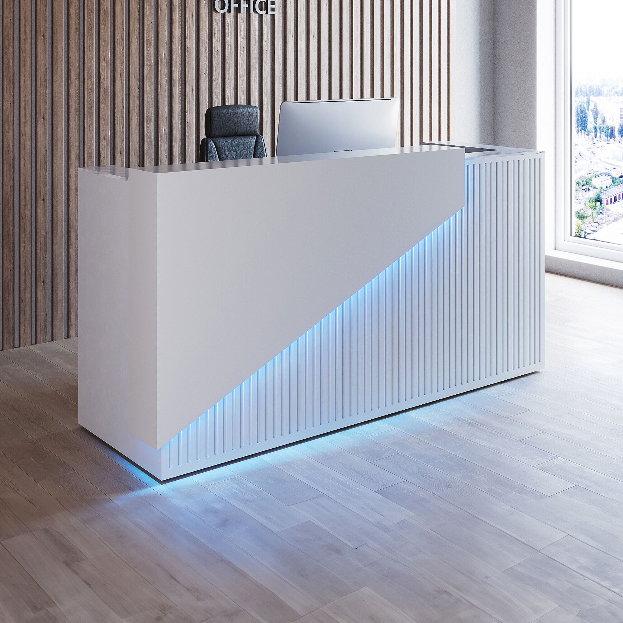 A relevant stock photo of reception desk custom in a typical setting.