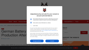 German Battery Maker Varta Halts Production After Cyberattack - varta battery factory