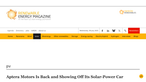 Aptera Motors Is Back and Showing Off Its Solar-Power Car - aptera car company