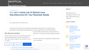 Comprehensive List of Optical Lens Manufacturers for Your Business ... - contact lens manufacturer
