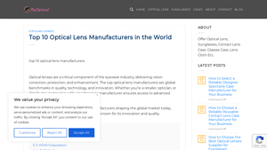 Top 10 Optical Lens Manufacturers in the World - optical products manufacturer