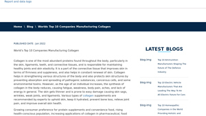 Top 10 Collagen Manufacturers Dominating The Collagen Market| RND - collagen manufacturer