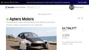 Aptera Motors - Republic - aptera car company