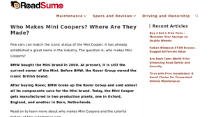 Who Makes Mini Coopers? Where Are They Made? - Road Sumo - mini cooper car manufacturer