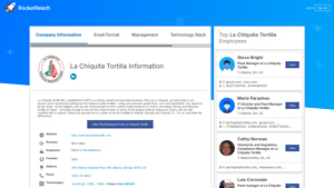 La Chiquita Tortilla Information - RocketReach - la chiquita tortilla manufacturer