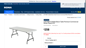 LIFETIME Foldable Black Table Premium Commercial White Plastic ... - lifetime tables bulk