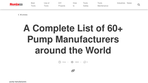 A Complete List of 60+ Pump Manufacturers around the World - pump manufacturer