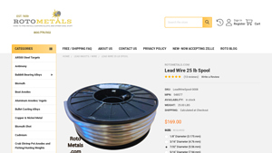 Lead Wire 25 lb Spool - RotoMetals - lead wire factory