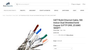 CAT7 Bulk Ethernet Cable, 10G Indoor Dual Shielded Solid Copper ... - cat 7 ethernet cable bulk