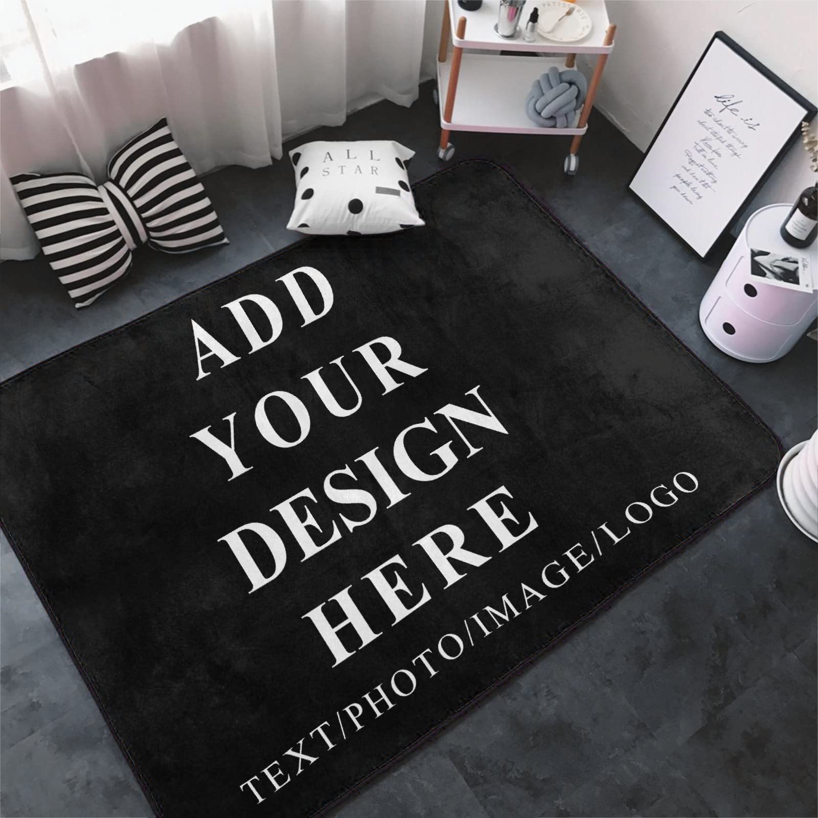 A relevant stock photo of rug custom in a typical setting.