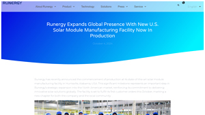 Runergy Expands Global Presence with New U.S. Solar Module ... - solar module factory