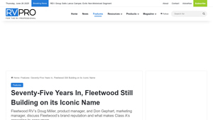 Seventy-Five Years In, Fleetwood Still Building on its Iconic Name - RV PRO - fleetwood rv manufacturer