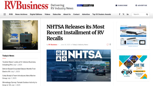 NHTSA Releases its Most Recent Installment of RV Recalls - RVBusiness ... - nhtsa recalls by manufacturer