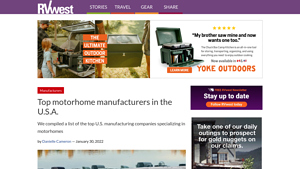 Top motorhome manufacturers in the U.S.A. - RVwest - fleetwood motorhome manufacturer