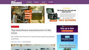 Top motorhome manufacturers in the U.S.A. - RVwest - fleetwood rv manufacturer