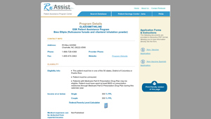 RxAssist - GLAXOSMITHKLINE - GSK Patient Assistance Program - breo ellipta manufacturer assistance program