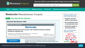 Remicade Coupon 2025 - Pay only $5 per infusion - Manufacturer Offer - remicade manufacturer