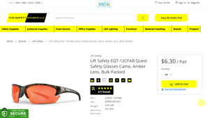 Quest Safety Glasses Camo, Amber Lens, Bulk Packed - safety sunglasses bulk