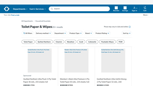 Toilet Paper & Wipes - Sam's Club - bathroom tissue paper bulk