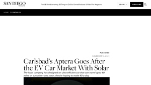 Meet the World's First Solar Powered Car from Carlsbad's Aptera - aptera car company