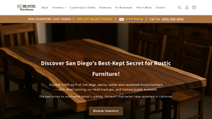 San Diego Rustic Furniture Warehouse | Handcrafted Furniture ... - rustic furniture company
