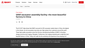 SANY excavator assembly facility- the most beautiful factory in China - sany excavator factory