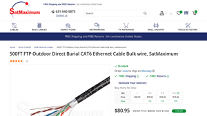 500FT FTP Outdoor Direct Burial CAT6 Ethernet Cable Bulk wire ... - cat6 network cable bulk