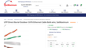 UTP Direct Burial Outdoor CAT6 Ethernet Cable Bulk ... - SatMaximum - cat 6e bulk