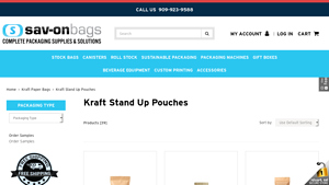 Kraft Stand Up Pouches - Sav-on Bags - stand up pouches bulk