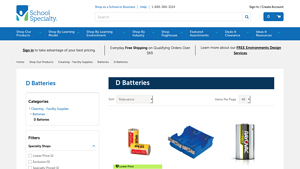 D Batteries | School Specialty - d cell battery bulk