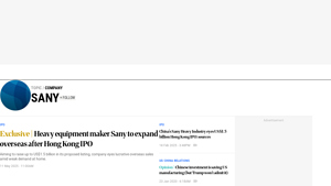 Sany: Latest News and Updates | South China Morning Post - sany excavator factory