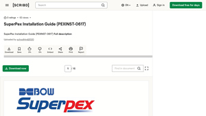 SuperPex Installation Guide (PEXINST-0617) | PDF | Pipe (Fluid ... - Scribd - pex pipe manufacturer recommendation for installation support