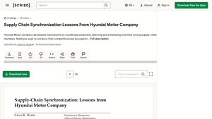 Supply Chain Synchronization Lessons From Hyundai Motor Company - hyundai motor manufacturer material conroller