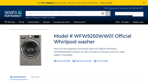 Official Whirlpool WFW9250WW01 washer parts | Sears PartsDirect - wfw9250ww01 whirlpool washer manufacturer date