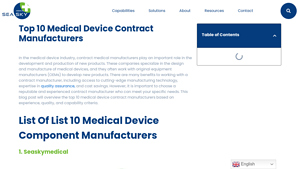 Top 10 Medical Device Contract Manufacturers - Seaskymedical - medical device contract manufacturer