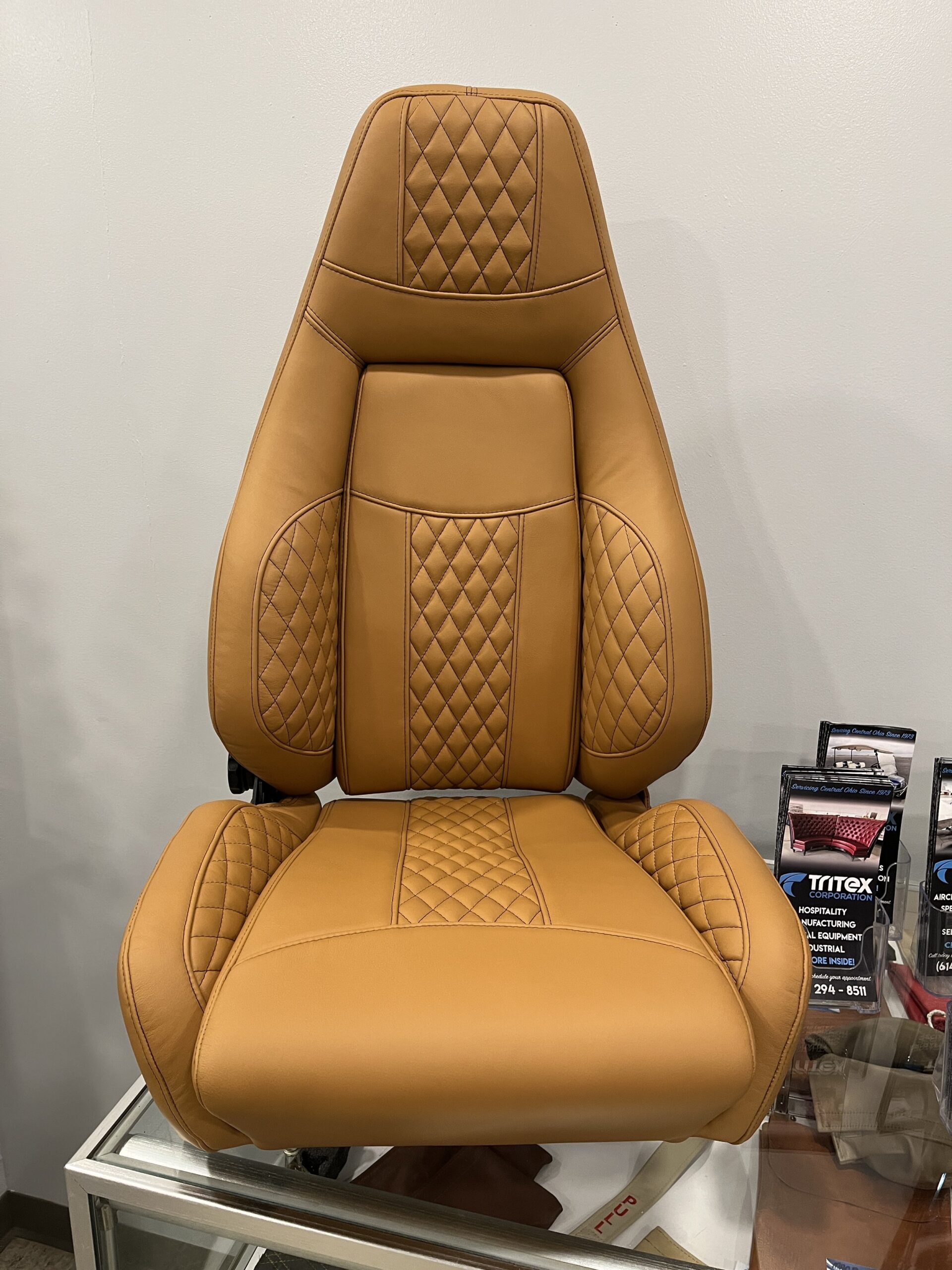 A relevant stock photo of seats custom in a typical setting.