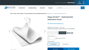 Mega Zorbe™ - Hydrophobic Melamine Foam - Second Skin Audio - soundproof foam bulk