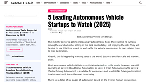 5 Leading Autonomous Vehicle Startups to Watch (2025) - autonomous vehicle manufacturer