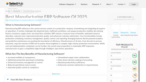 Best Manufacturing ERP Software Systems Of 2025 - SelectHub - software manufacturer